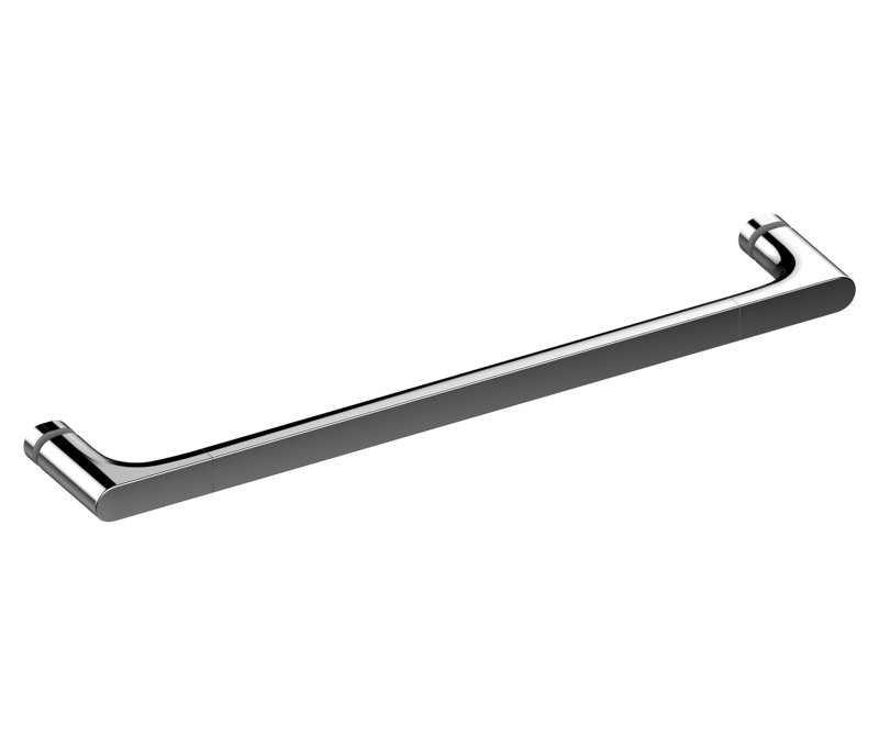 Polished Chrome Single Shower Door Handle with Curved Interior