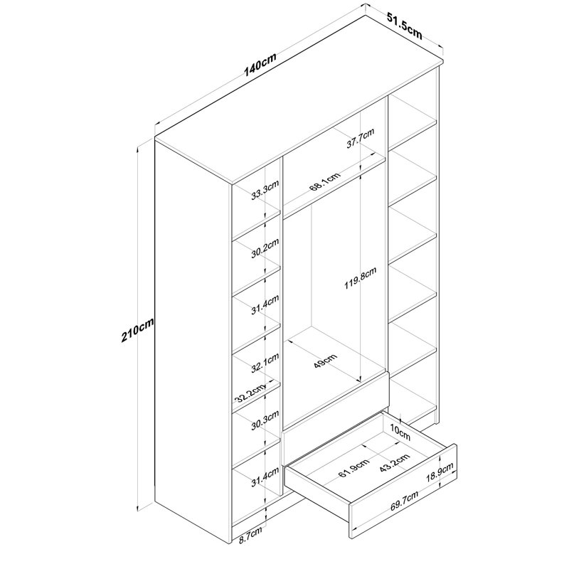 Harelda 4 Door Wardrobe