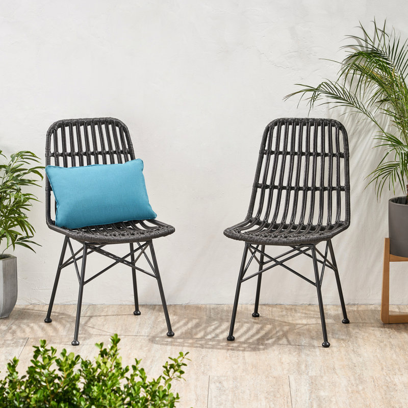Chaises d'extérieur grises - de 2 avec structure en métal
