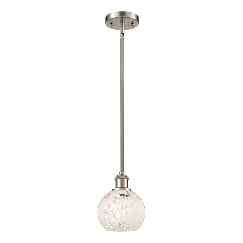 Luminaire suspendu 1 lumière Ballston Mouchette-516-G1216, H 8 po x l 6 po x P 6 po, Nickel satiné brossé