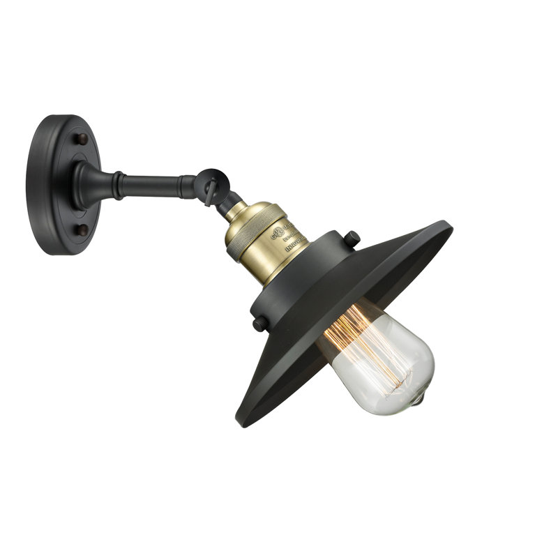 Applique murale 1 lumière pour salle de bain Gault, Laiton antique noir, Noir mat, Ampoule non incluse