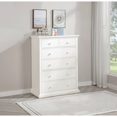 White 6-Drawer Bedroom Chest Of Drawers