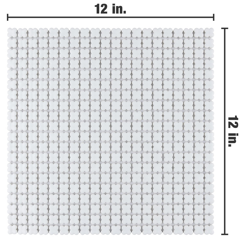 Fioretti Glossy Blanco 12" x 12" Ceramic Mosaic Tile