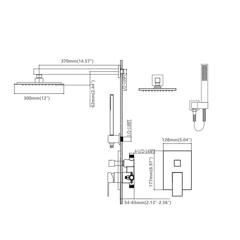 All-In-One Kit with Rough in-Valve, Brushed Nickel