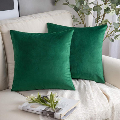 Housse de coussin en velours doux de couleur unie, polyvalente et élégante