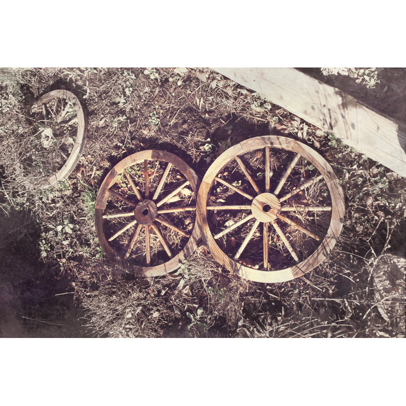 Photo Wagon Wheels - Wrapped Canvas Print, 30cm H x 46cm W x 3.8cm D