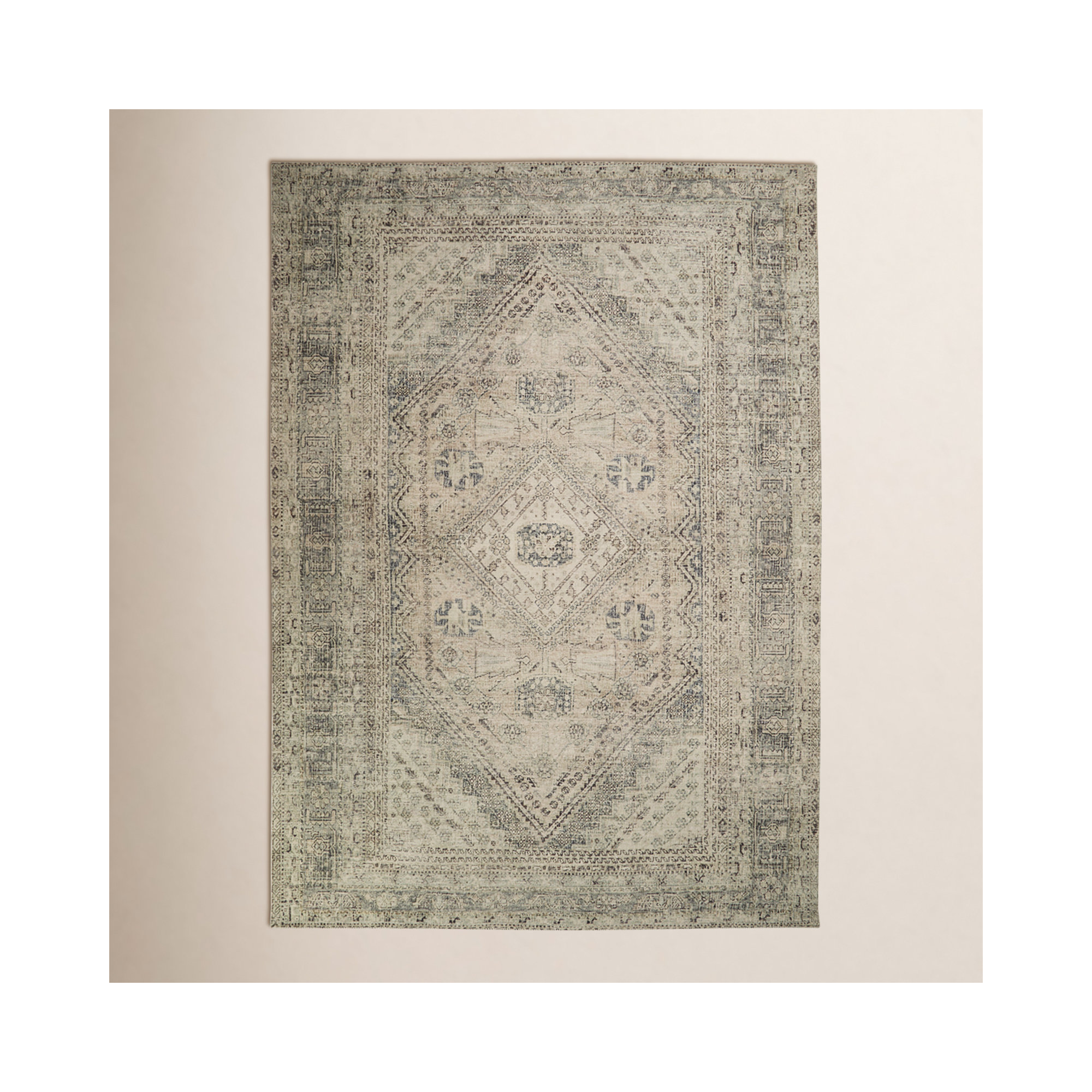 Magnolia Home By Joanna Gaines X Loloi Sinclair Machine Washable Natural / Sage Area Rug, Rectangle 8'6" x 11'6"
