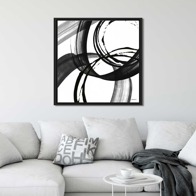 «Black and White Pop II», impression, H 39,5 po x l 39,5 po x P 2 po, Cadre flottant noir