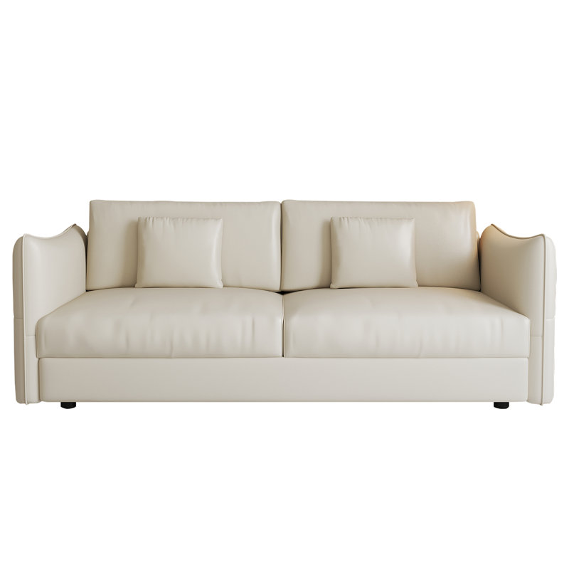 78.74" Morden 2-in-1 Convertible Upholseterd Sleeper Sofa Bed with Pull out Bed for Living Room, Ivory
