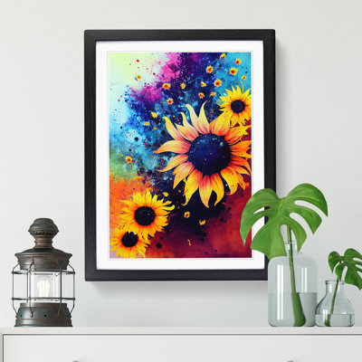 Sunflower Paint Splatter Vol.1 - Picture Frame Print