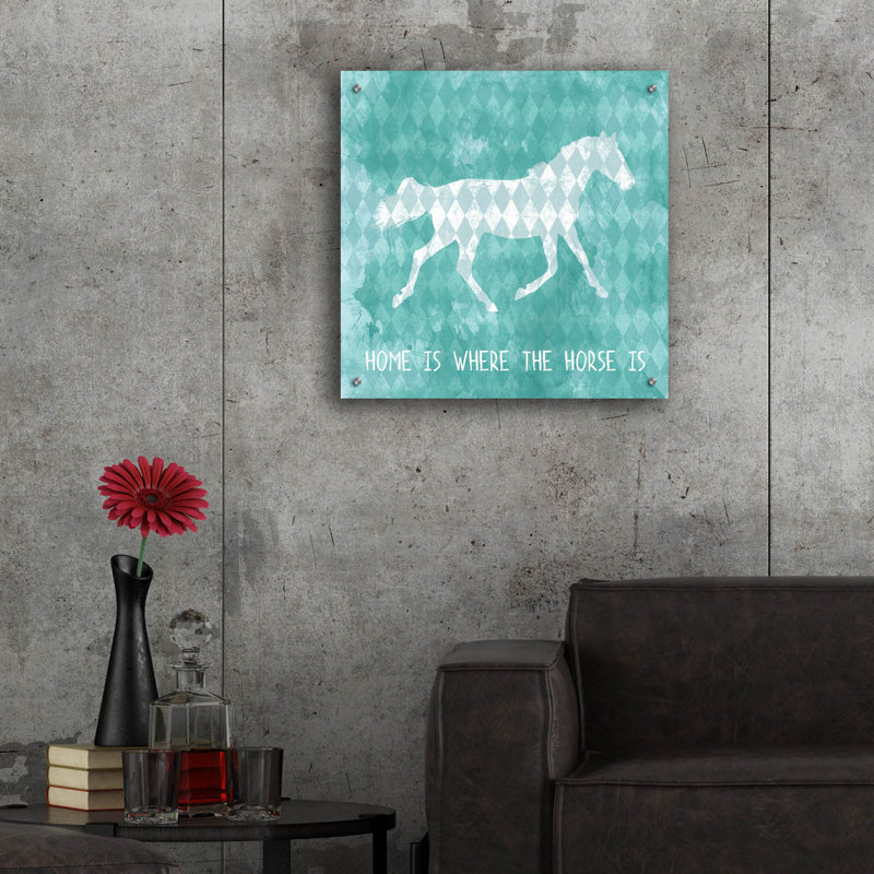 «Horse 2» par Erin Clark, art mural en verre acrylique, H 24 po x l 24 po x P 0,2 po
