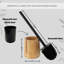 Bamboo 15.6" Bamboo Freestanding Toilet Brush and Holder in Gold/Satin Black
