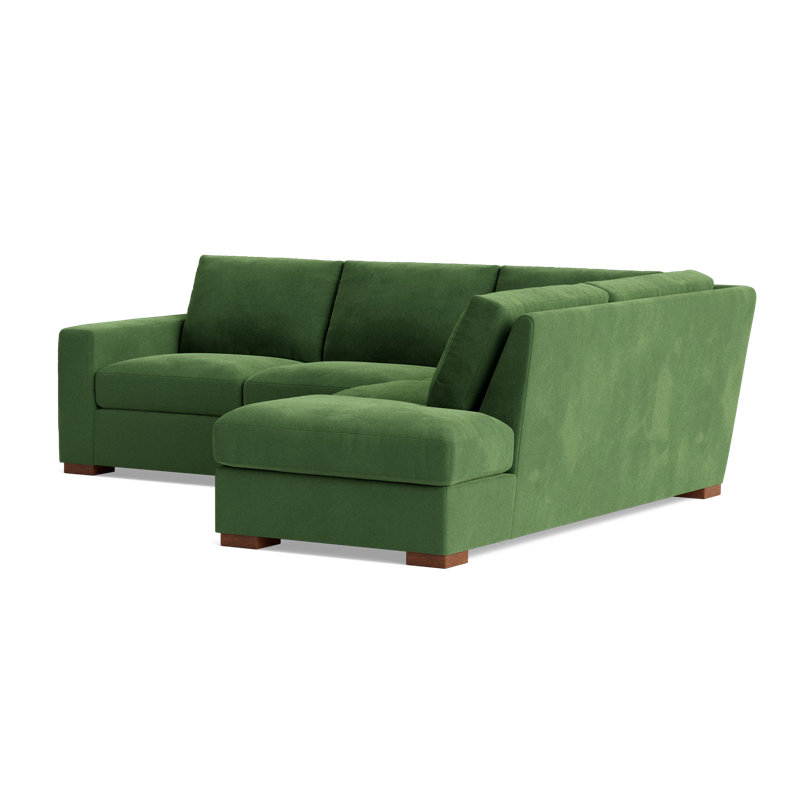 Couch Potato Sectional, Performance Velvet - Ivy, Right Hand Facing