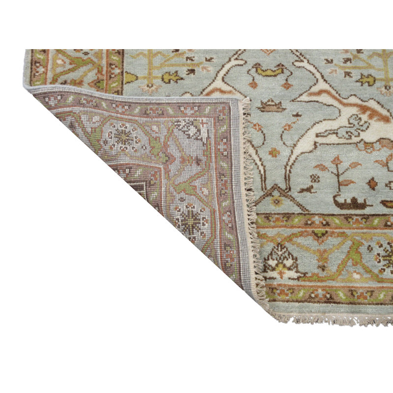 Tapis 5x8 turquoise Oushak
