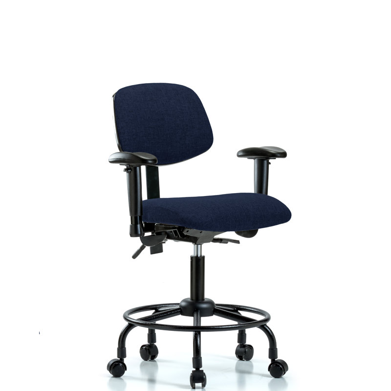 Atticus Drafting Chair, Navy, Not Included