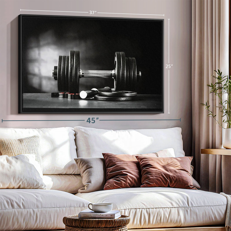 «Let's Lift Dumbbells Wall Art», H 25 po x l 37 po