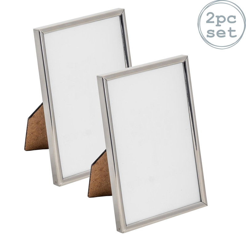 Nicola Spring - Metal Photo Frames, Dark Brown/Silver, 15.5cm H x 10.5cm W x 1cm D