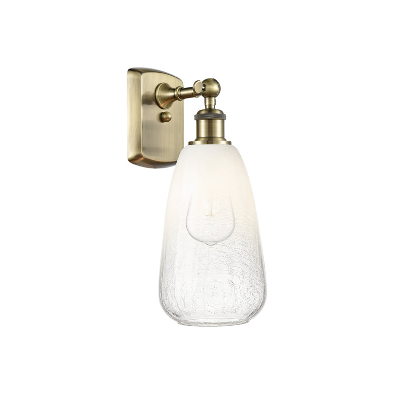 Amande Brookhaven - 1 lumière - abat-jour amande Brookhaven - applique, Transparent Jaune / nickel satiné