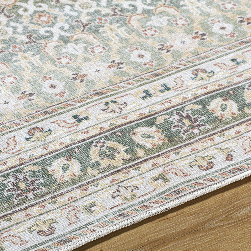 Our PNW Home x Livabliss Machine Washable Oriental Boho Olive Area Rug, Rectangle 2' x 2'11"