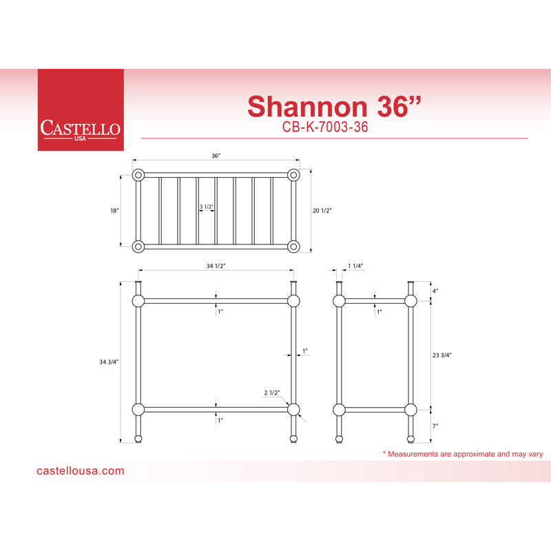 Shannon 36" Gold Freestanding Single Bathroom Vanity Base