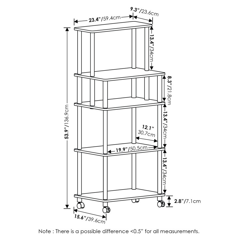 Romie Wood Kitchen Cart, French Oak/Black