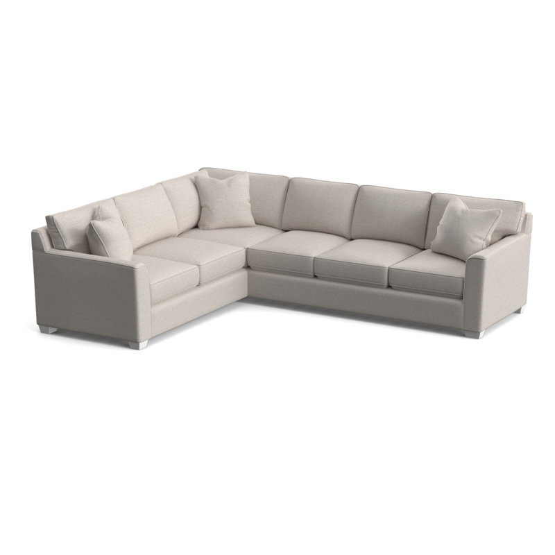 Frye L-Sectional, Frost White, Left Hand Facing, White Textured Performance; 0865-91