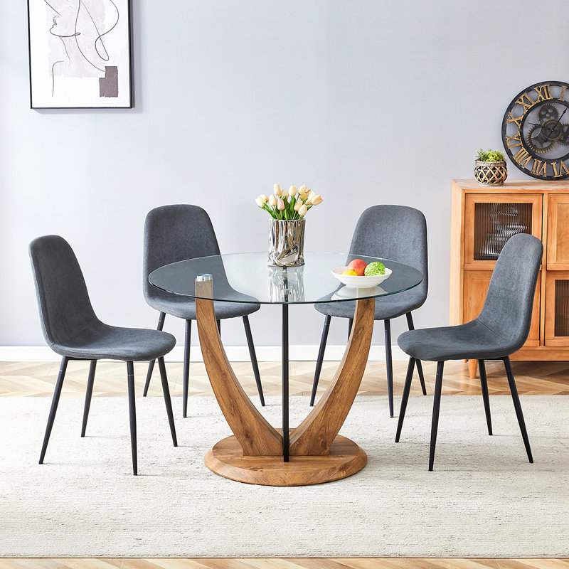 Ensemble de table ronde, Gris, 5