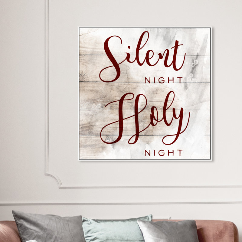 Nuit sainte nocturne-impression d’art textuel, Cadre blanc, 40 po x 40 po
