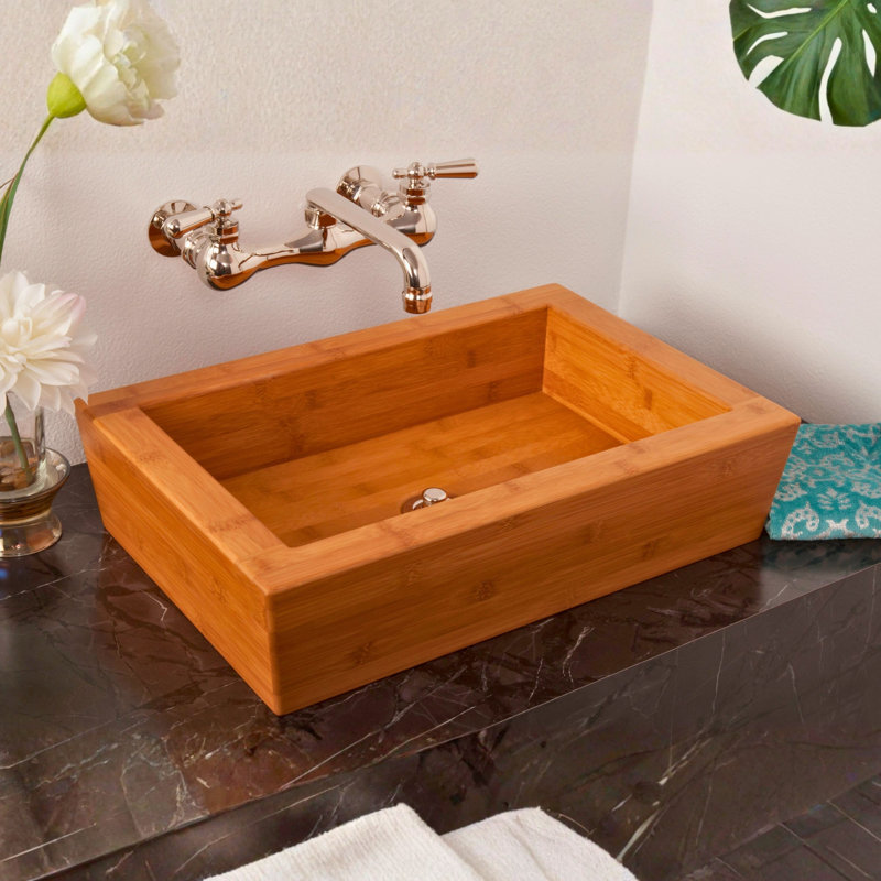 Lavabo rectangulaire en bambou naturel