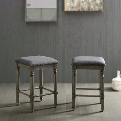 Tabouret pivotant en bois rembourré à hauteur de comptoir, ensemble de 2