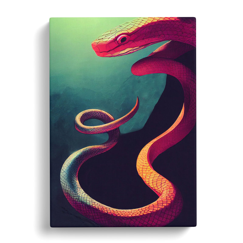 XC1022-2073X Fighting Snake - Wrapped Canvas Painting, 50cm H x 35cm W x 3cm D