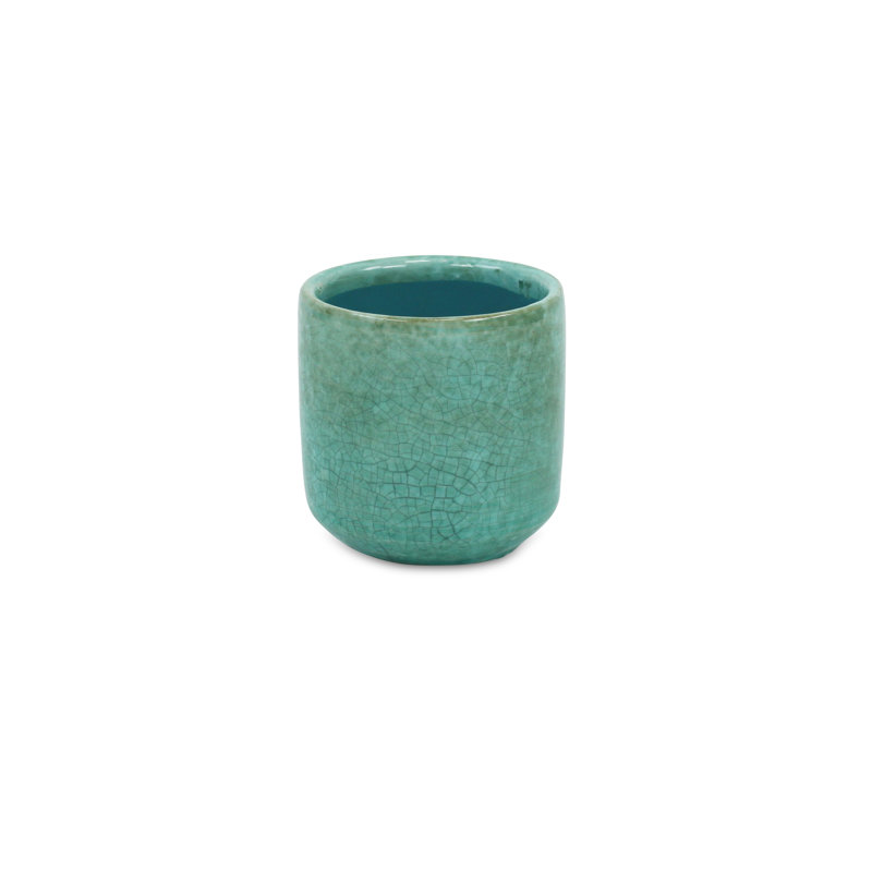Pot à fleurs en céramique Sia, Vert, H 3 po x l 3,25 po x P 3,25 po