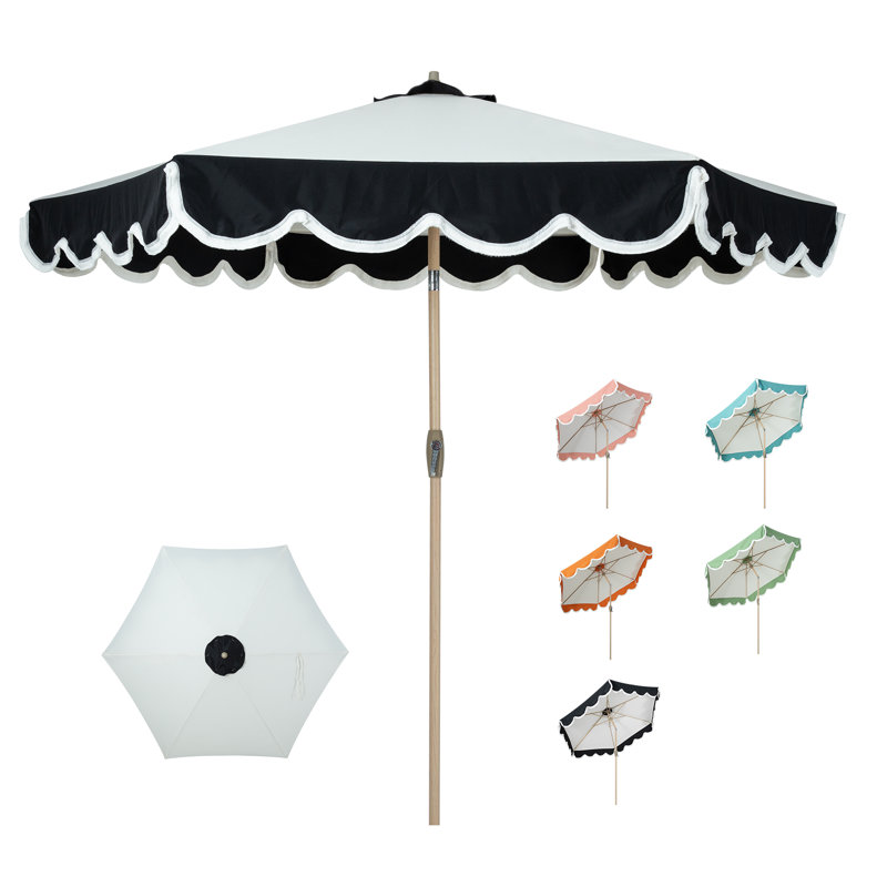 Parasol de marché pour la piscine avec manivelle 108 'Sohrob, Noir