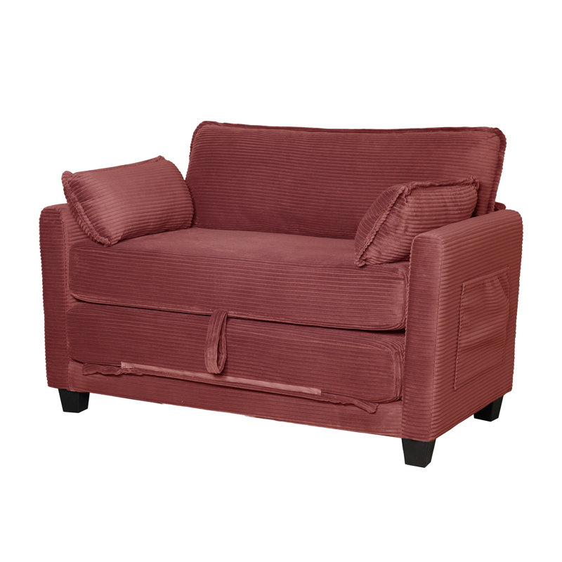 Fauteuil convertible 2-en-1 51 po, Rouge