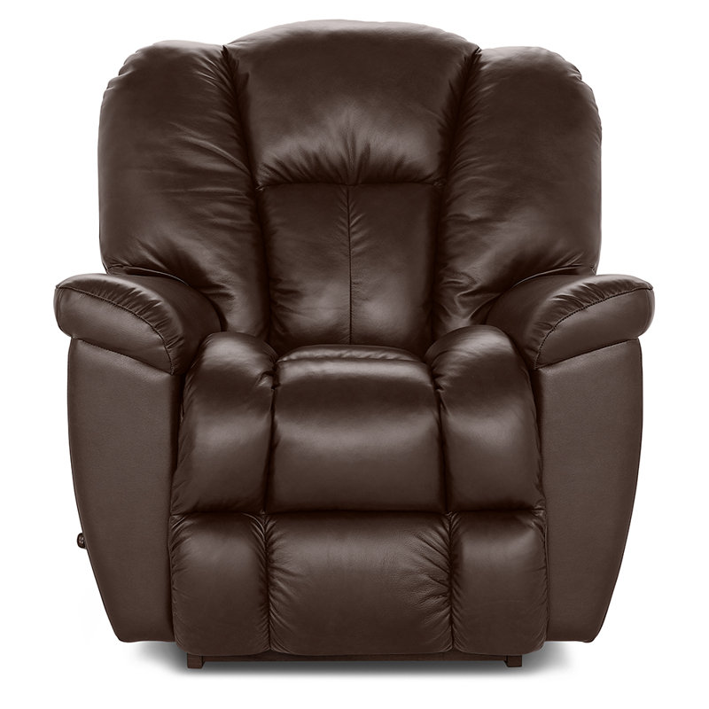 Fauteuil inclinable manuel berçant en cuir Maverick, Brun, Manual