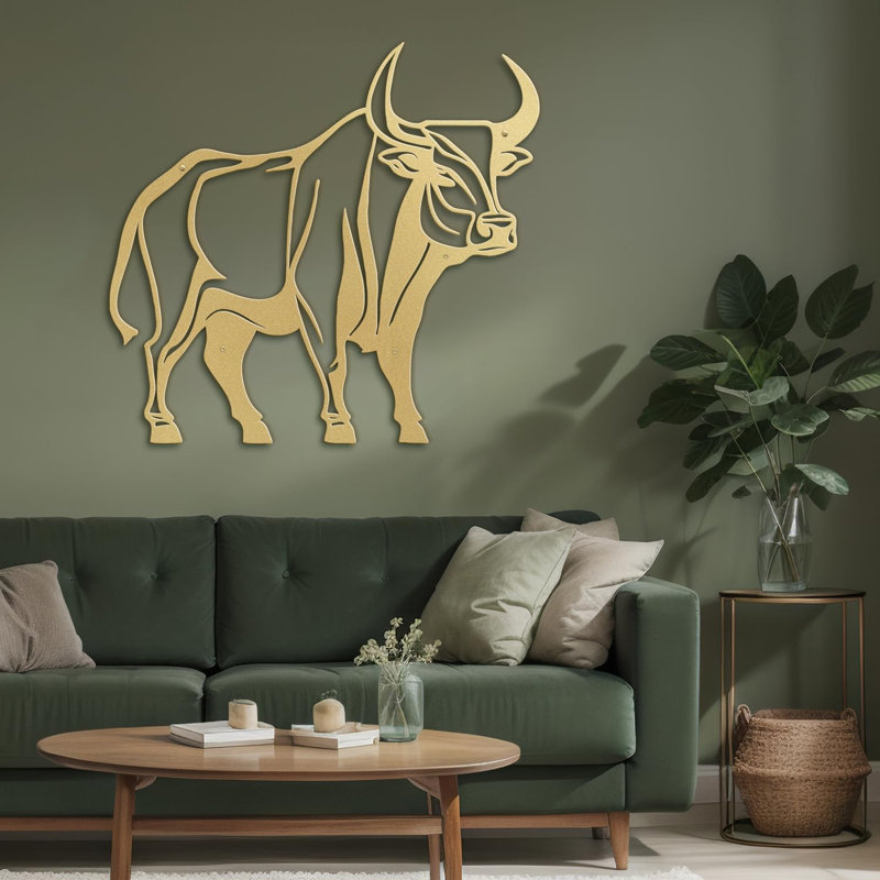 Décoration murale en métal, H 12 po x l 18 po x P 0,05 po, Or