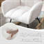 Fauteuil berçant à oreilles en tissu Teddy avec poche de rangement latérale, chaise berçante d'allaitement douce et confortable, base en bois massif robuste et sécuritaire, chaise d'appoint polyvalente pour chambre de bébé et salon, blanc.-133210600