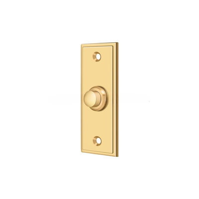 Deltana BBS333CR003 Bell Button, Rectangular Contemporary in PVD Polished Brass