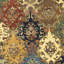 Tapis bourgogne à motif oriental en laine/coton touffeté à la main Costilla-29474086
