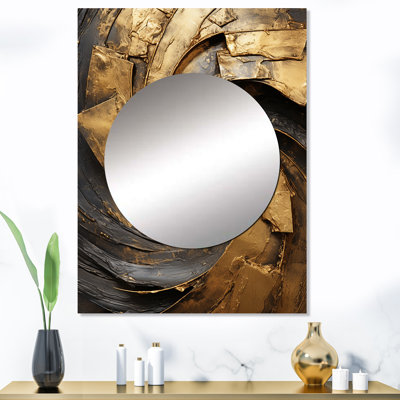 Gold Black Timeless Turn IV - Abstract Spirals Mirror Wall Decor MTMIR106215