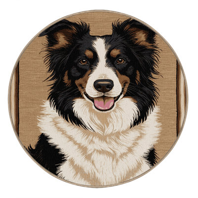 Washable Border Collie Dogs Area Rug
