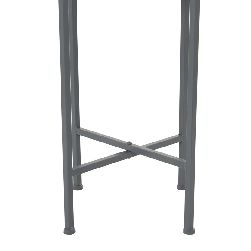 Pot à fleurs moderne en métal, H 36 po x l 13 po x P 13 po, Gris foncé