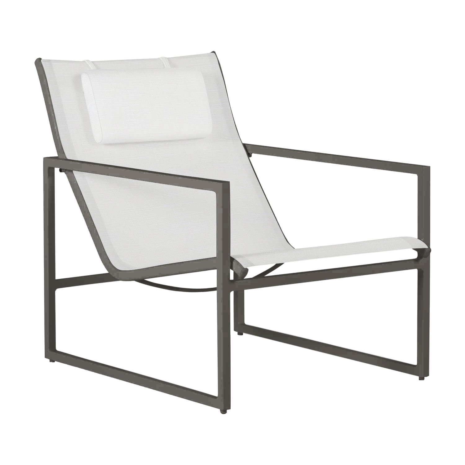Serenata Sunbrella® Patio Lounge Chair, No Welt, Rollo Lace, Gray/Gray Sling