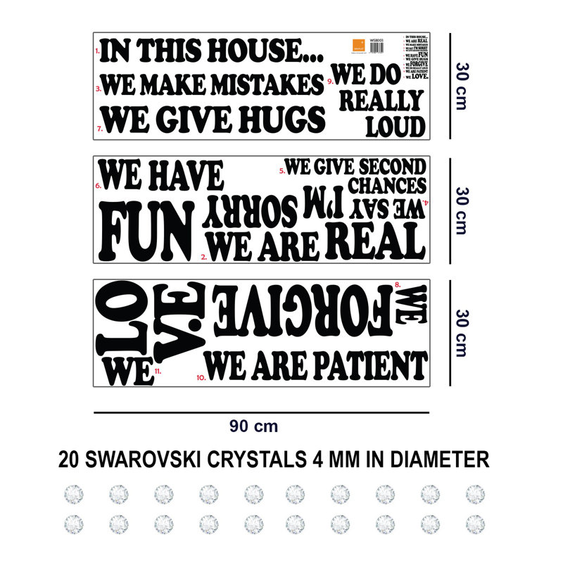 Text & Numbers Non-Wall Damaging Wall Decal