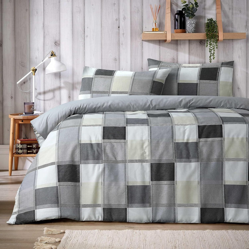 NewEdgeBlinds Duvet Cover Set with Pillowcases, Single Duvet Cover Set + 2 Pillowcases, Grey