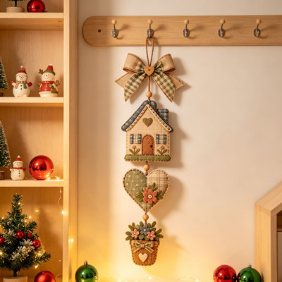 Ensemble de décorations suspendues en patchwork à pince à griffes, faites à la main et remplies d'amour et de souvenirs