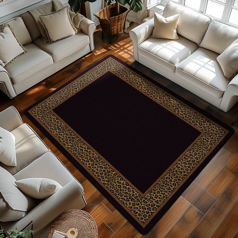 Tapis imprimé léopard Alminus Design Center Leopold, Rectangle 7 pi 8 po x 10 pi 9 po