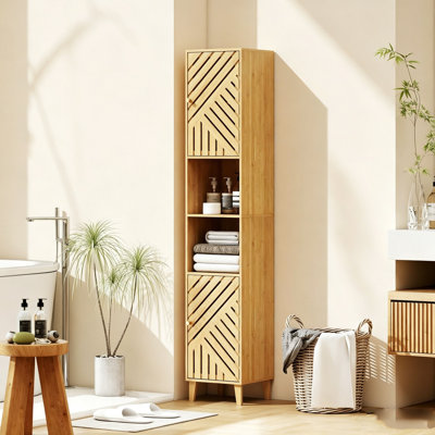 Bamboo Freestanding Linen Cabinet