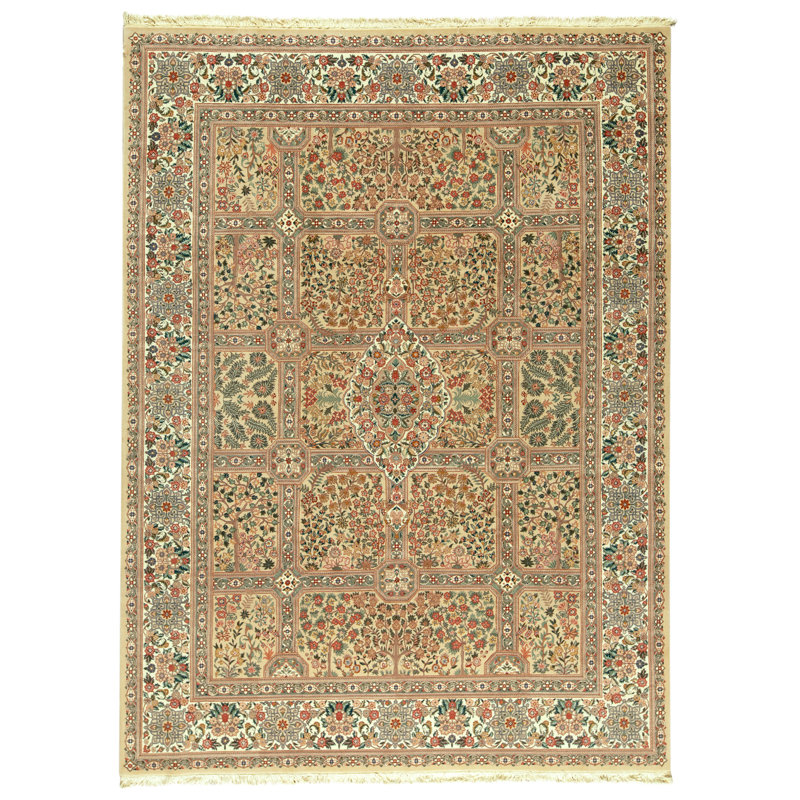 Tapis rectangulaire en laine noué à la main