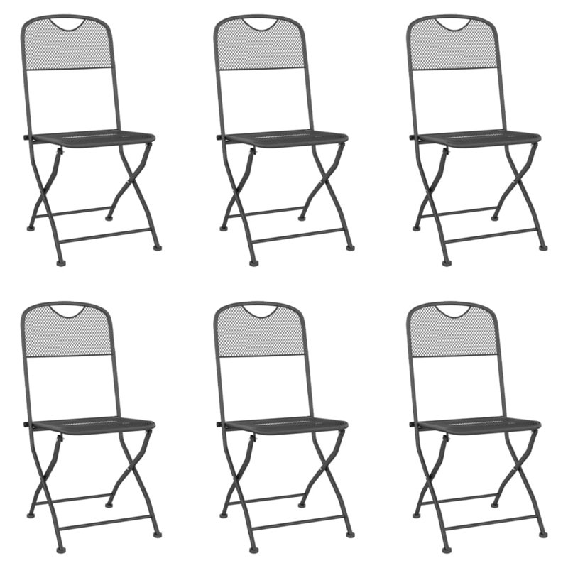 Ensemble de salle à manger de jardin pliable en métal anthracite